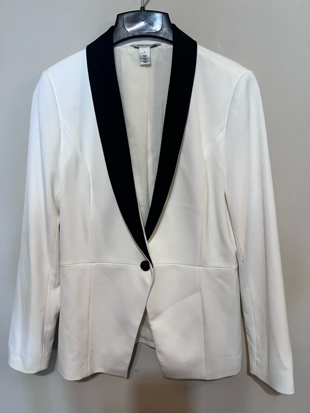 White House Black Market Blazer - White/Off-White with Black Lapels - Size 6